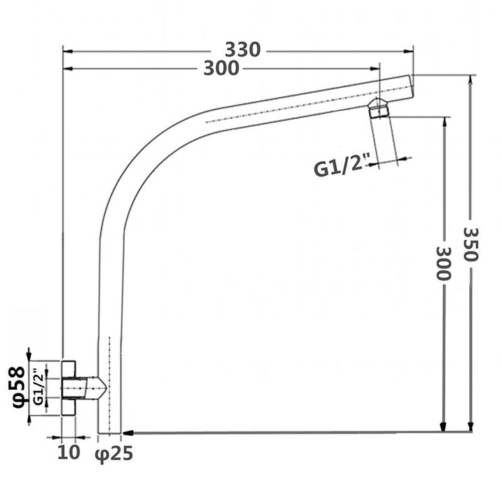 Pentro Brushed Nickel Wall Mounted Shower Arm