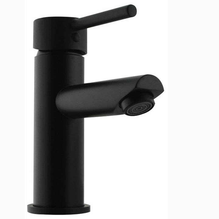 LUCID PIN Series Round Matt Black Basin Mixer