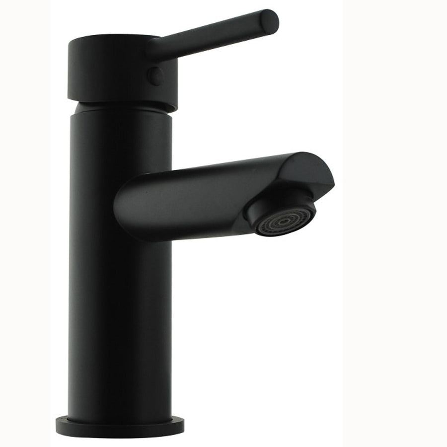 LUCID PIN Series Round Matt Black Basin Mixer