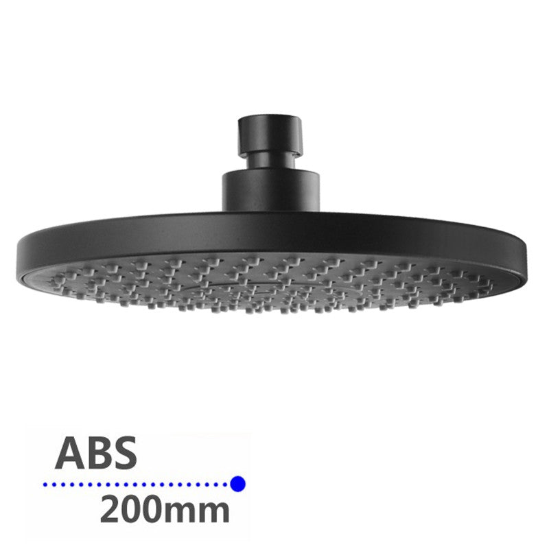 Round Matt Black Rainfall Shower Head 200mm