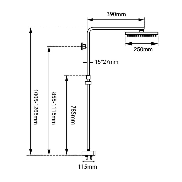 537 Porcelana Tiles 10" Square Chrome Shower Station Top/Bottom Inlet CH2125.SH.N+CH0002.SH+CH-S8.HHS 537 $ CH2125.SH.N+CH0002.SH+CH-S8.HHS Porcelana Tiles