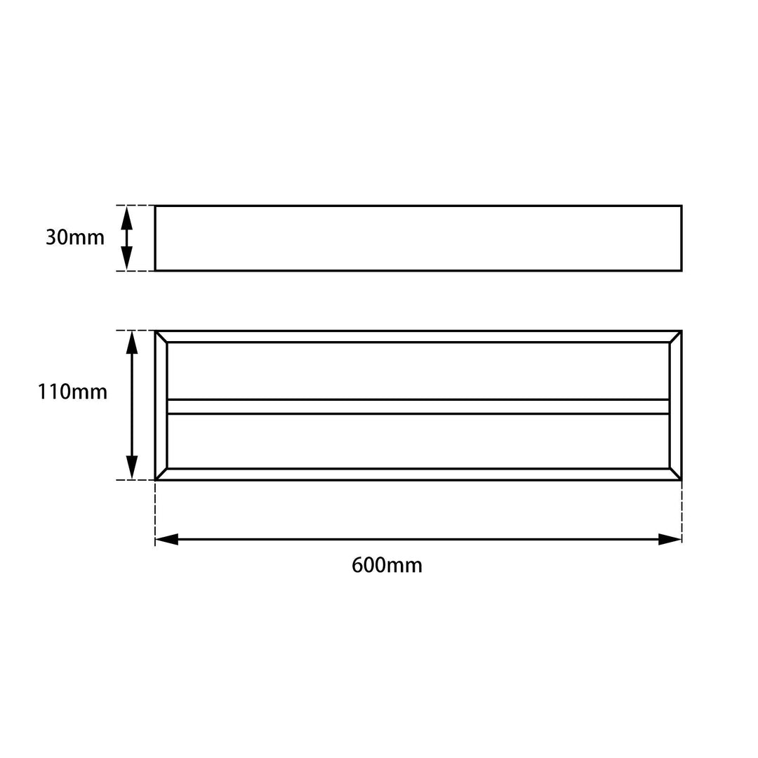 IVANO Series Black Double Towel Rail 600mm