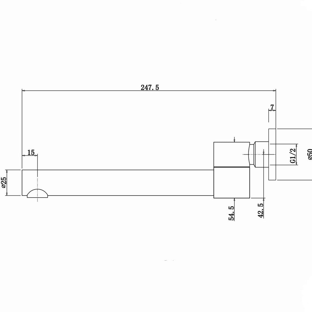 Round Brushed Nickel Bathtub/Basin Swivel Wall Spout