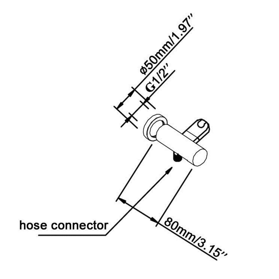 Norico Pentro Brushed Nickel Round Shower Holder Wall Connector & Hose