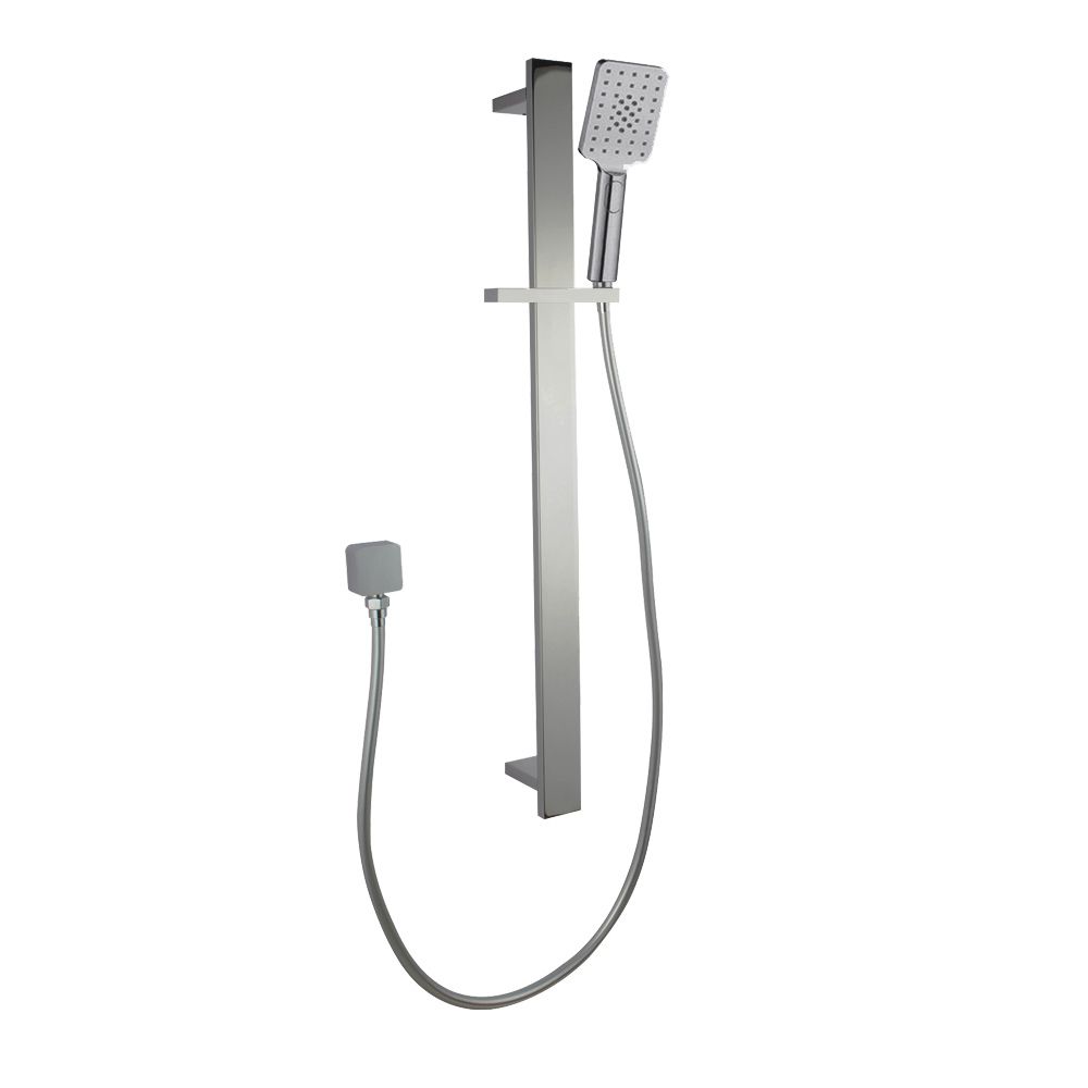 Brushed Nickel Square Handheld Shower Rail Set