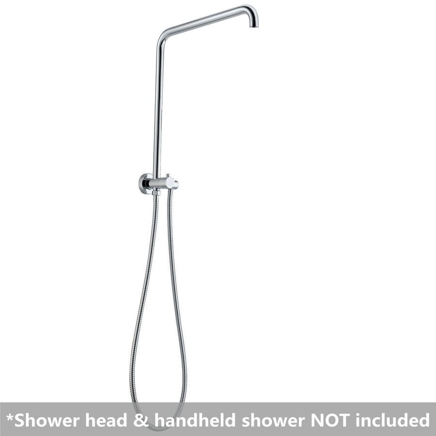 300mm Height Round Chrome Top Water Inlet Shower Rail