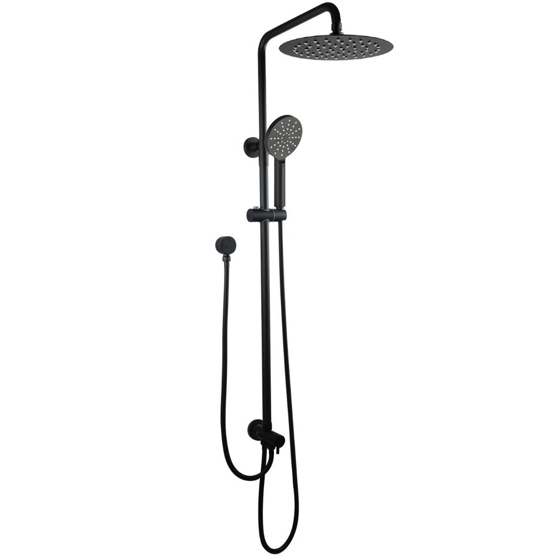 Round Matte Black Shower Station Top/Bottom Inlet