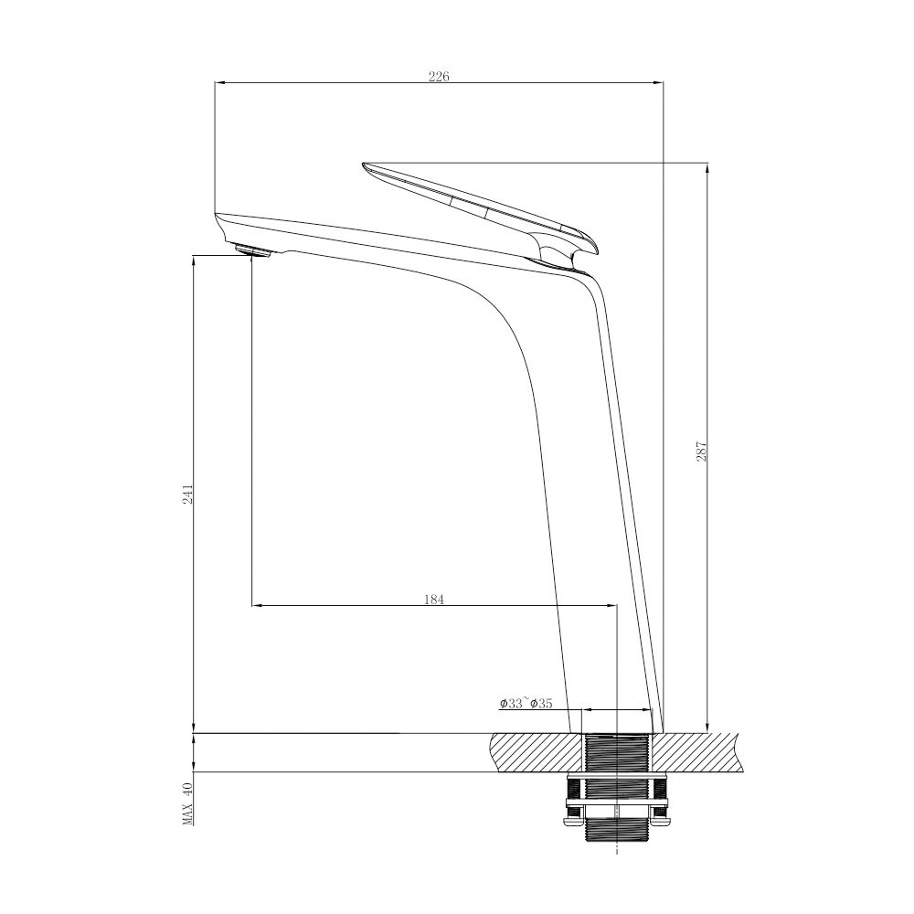 Norico Bellino Brushed Yellow Gold Tall Basin Mixer