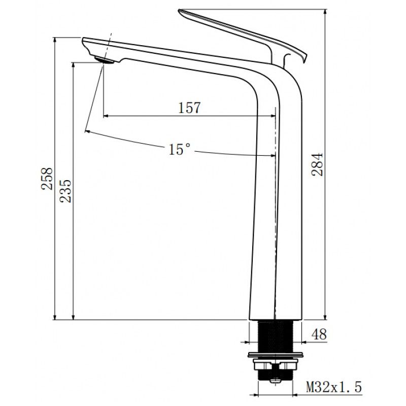 Norico Esperia Gun Metal Grey Tall Basin Mixer