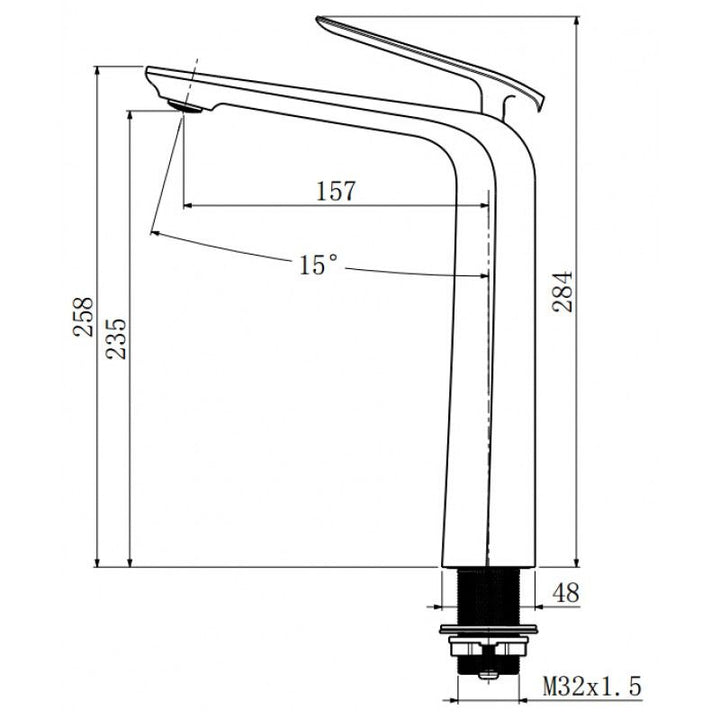 Norico Esperia Brushed Nickel Tall Basin Mixer