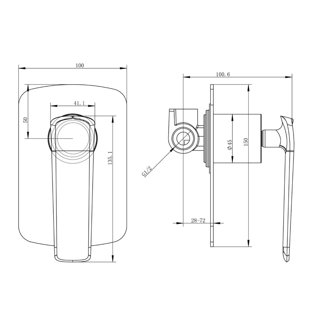 Norico Esperia Brushed Nickel Wall Mixer