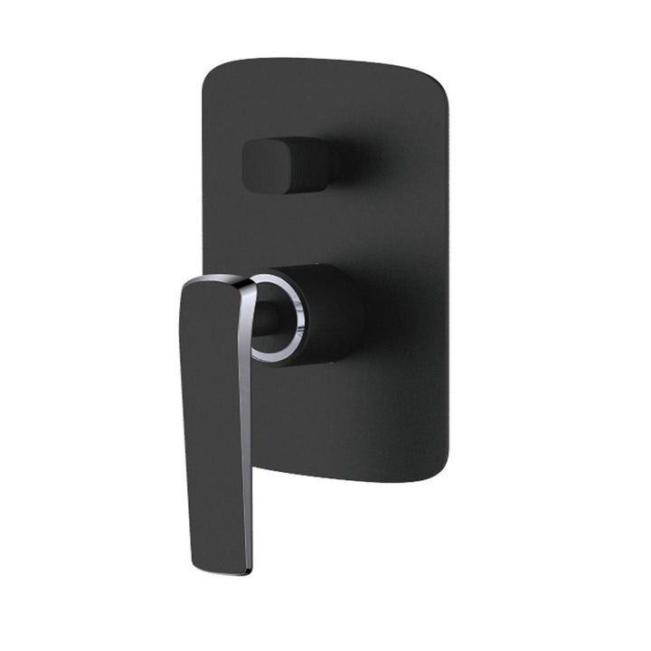 Norico Esperia Matte Black & Chrome Wall Mixer with Diverter