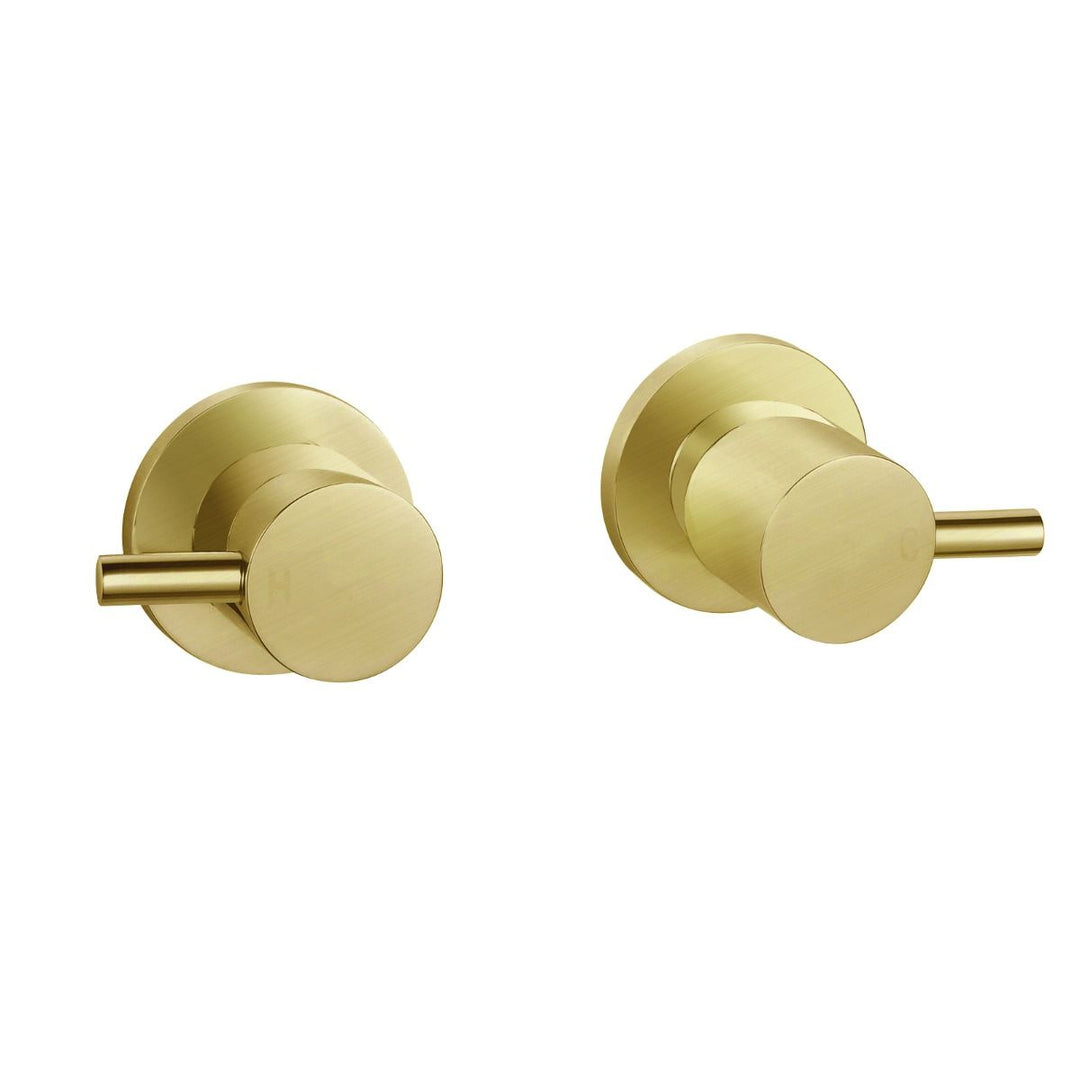 Norico Pentro Brushed Yellow Gold Round Shower Taps Set