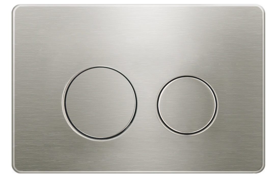 Round Brushed Stainless Dual -Flush Push Plate for R& T Mechanical Concealed  Cistern KL27BN