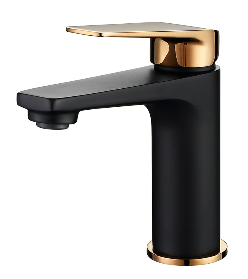 Zevio Basin Mixer Matt Black Rose Gold Z13BMRG