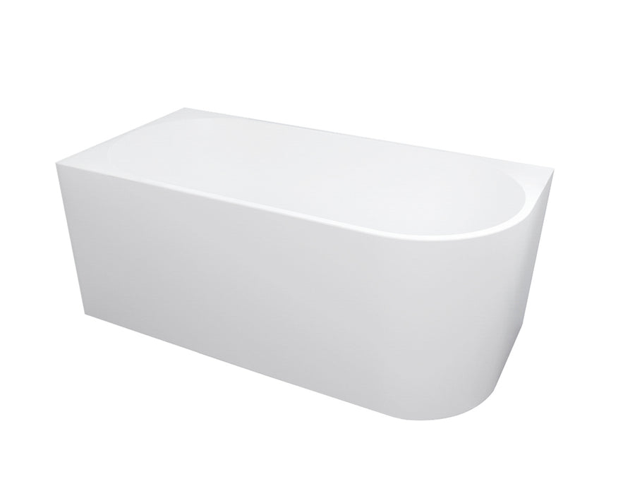 Left Corner Bathtub 1500x750x580 NF & Gloss White ICBT-1500L-NF