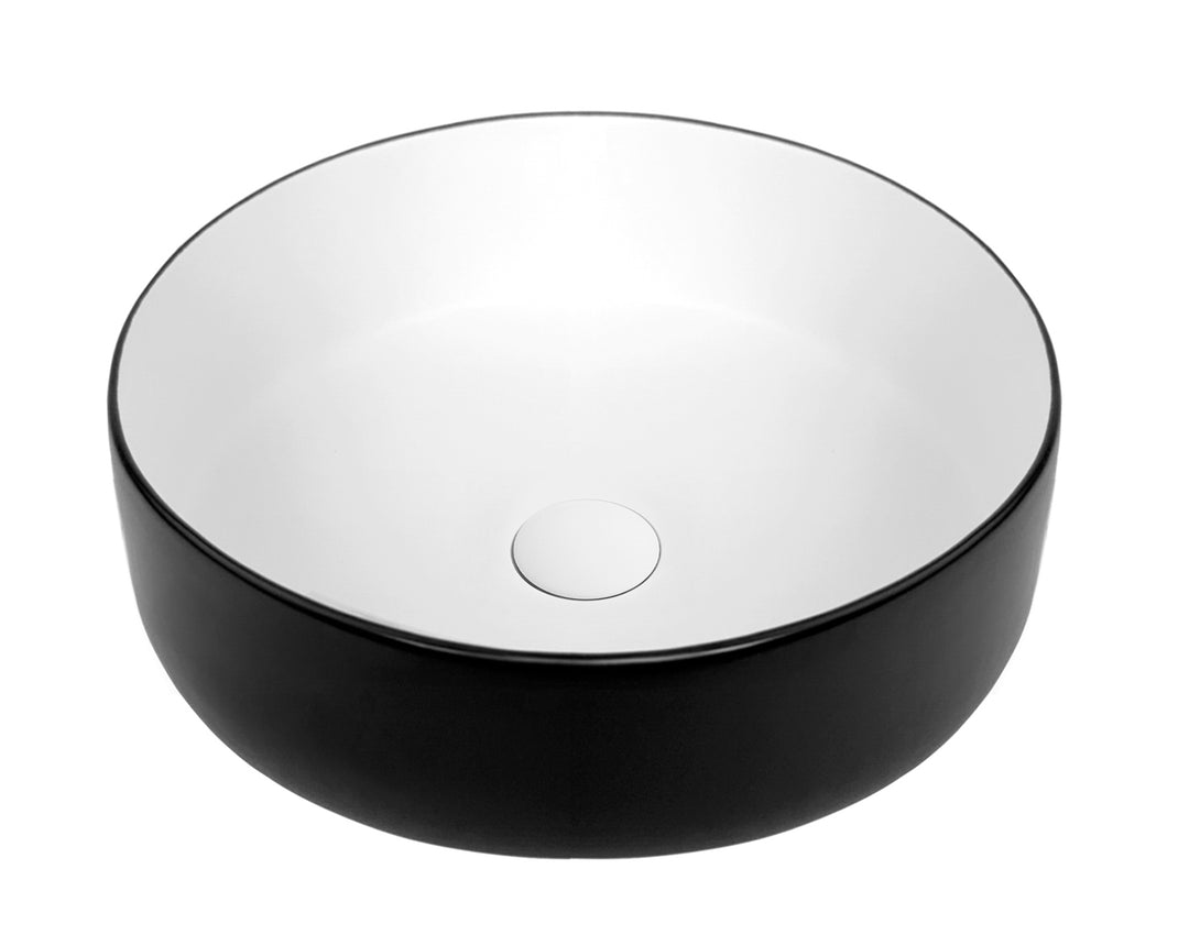 Radius Round Basin 355x355 Gloss White & Matt Black IS4088MWB