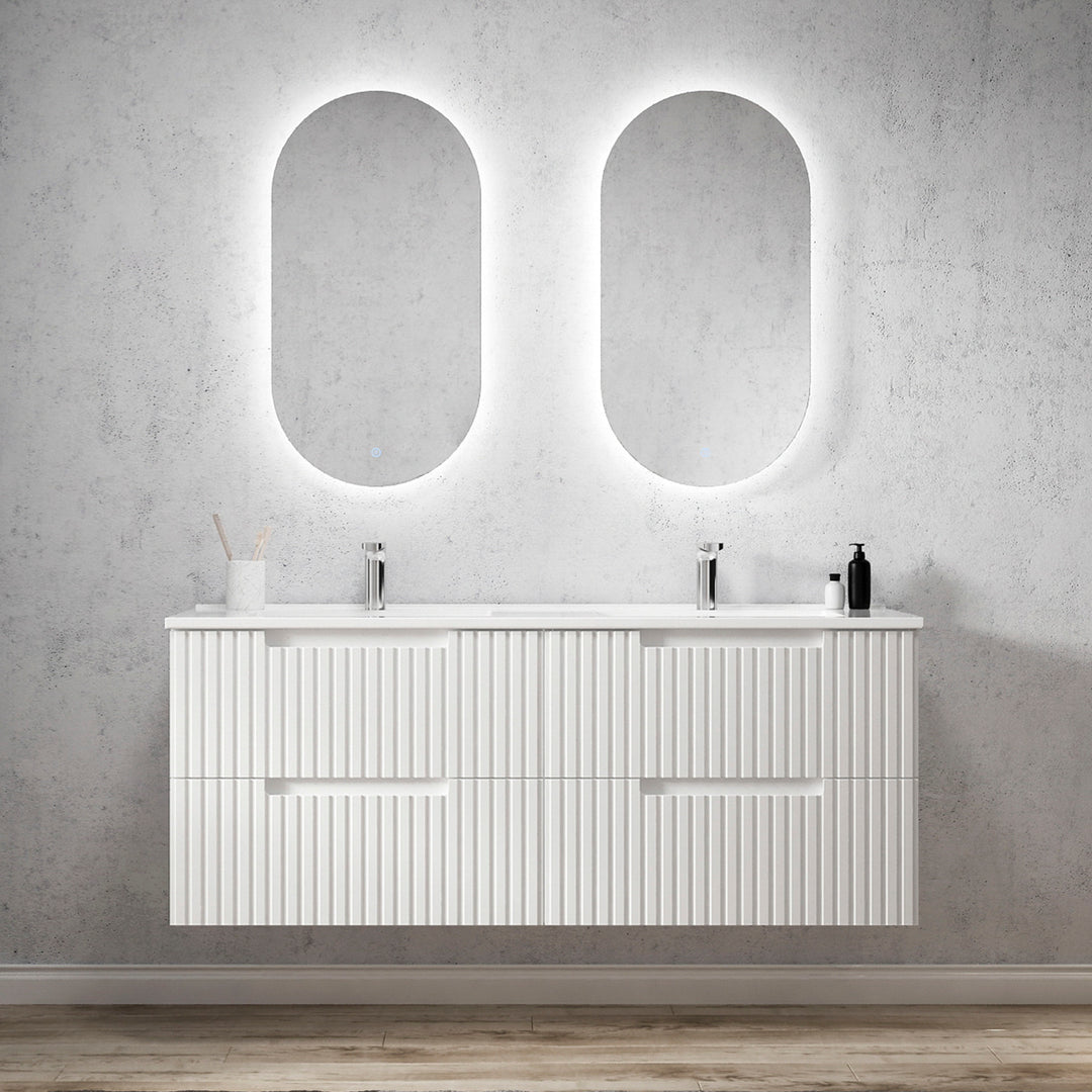 SATIN WHITE NOOSA 1500MM WALL HUNG VANITY NS1500WST-CA-12TH