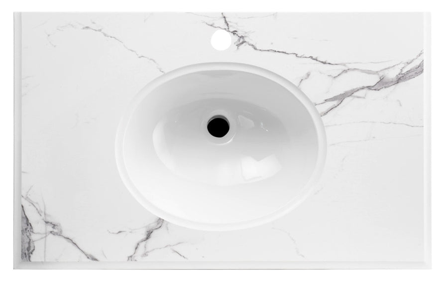 Engineering Stone TopCalacatta 750x460 with Oval Basin STLUX74CA