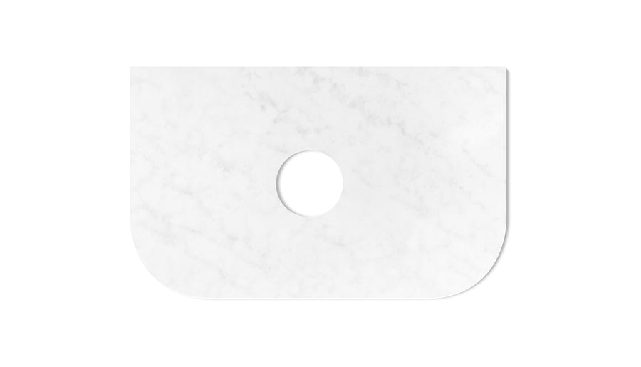 Bondi 750x460x20mm Solid Surface Carrara Top - NTH or 12 TH Only STBO74CA-130