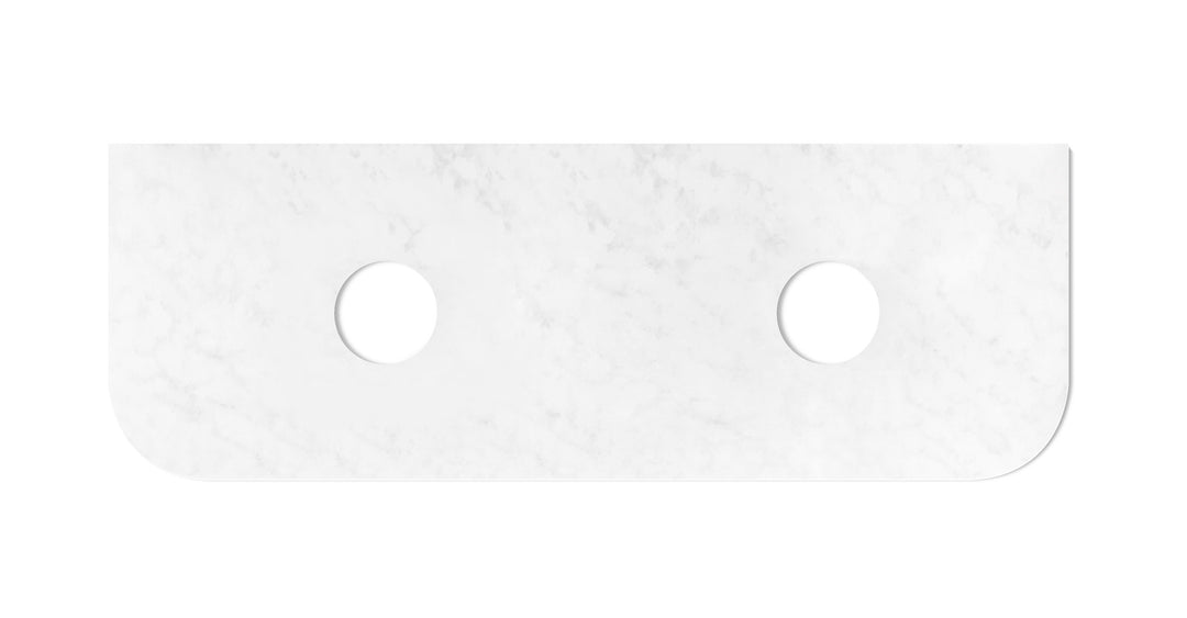 Bondi 1500x460x20mm Solid Surface Carrara Top - Two Waste Hole 130mm STBO154CA-130