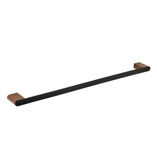 Zevio Single Towel Rail 600mm Black & Rose Gold IS3211GB