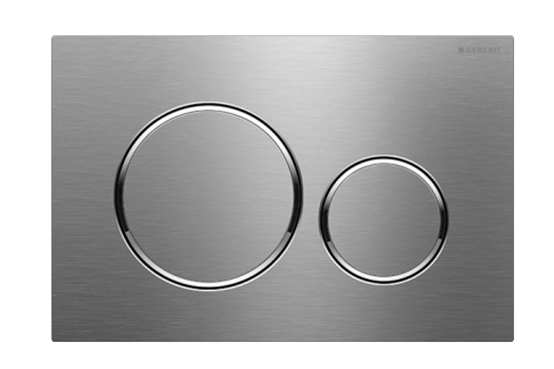 Sigma20 Dual Flush Button Round Brushed S/S With Chrome Trim 115.882.SN.1