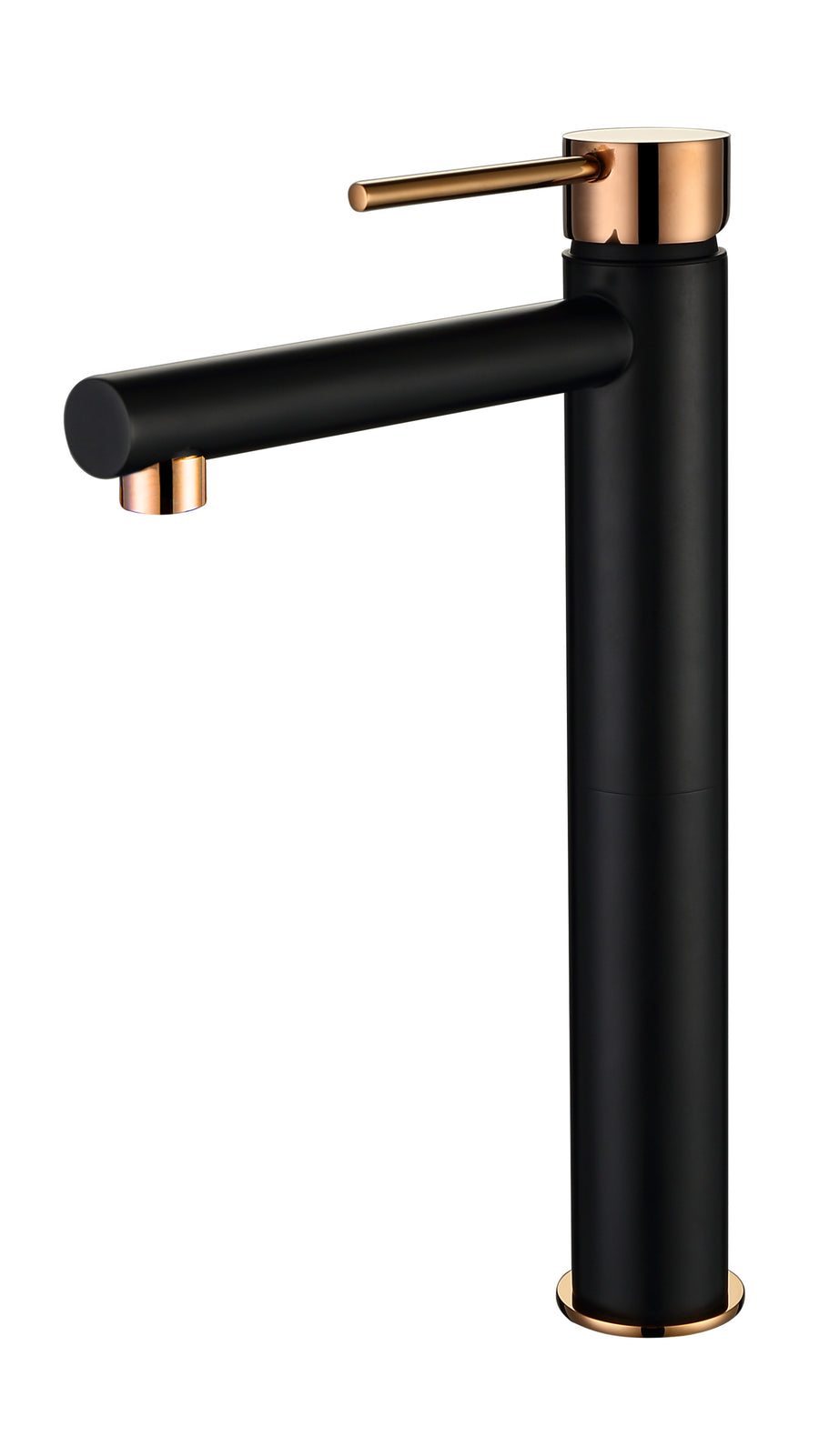 Roul Tall Basin Mixer Matt Black Rose Gold R12TBMRG