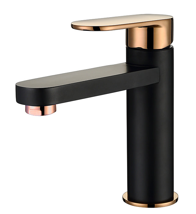 Vetto Basin Mixer Matt Black Rose Gold V11BMRG