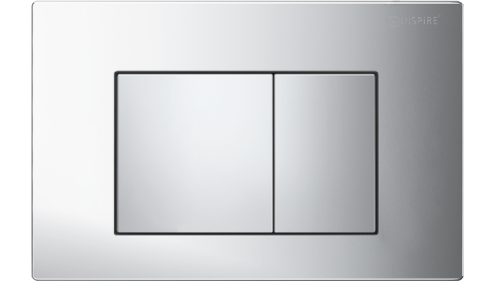 G3004109 R&T Dual Flush Plate Large Square, Chrome IS19