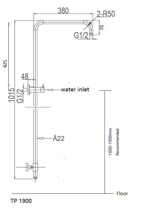 Round Multi-Function Shower Rail With Single Hose