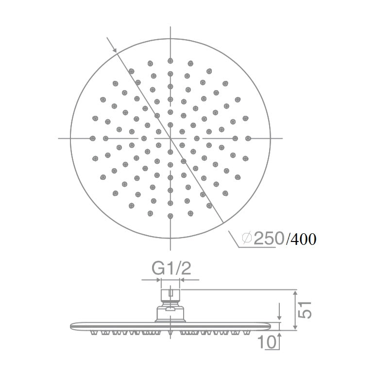 Round Shower Head 250mm