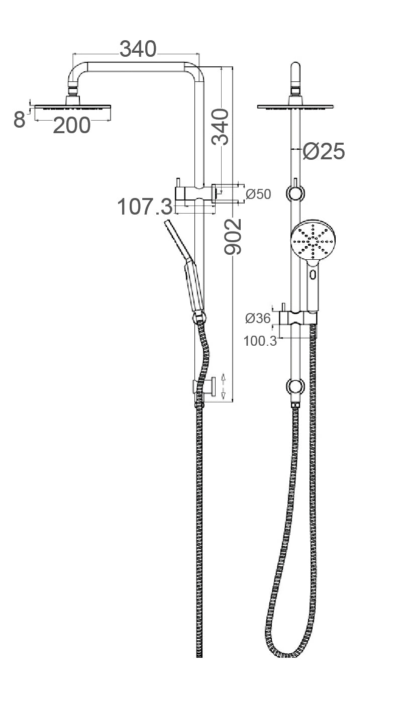 Multi-Functional Shower Rail