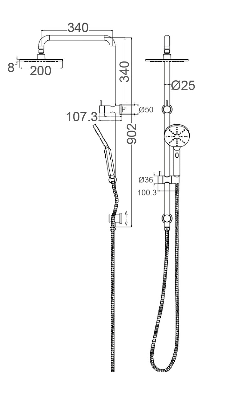 Multi-Functional Shower Rail