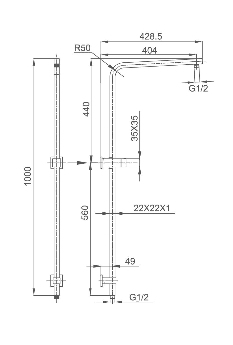 Black Square Multi-Function With Single Hose