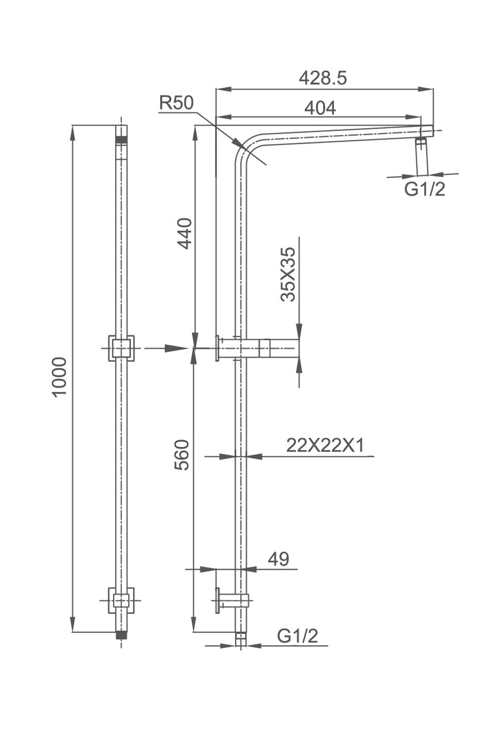 Black Square Multi-Function With Single Hose