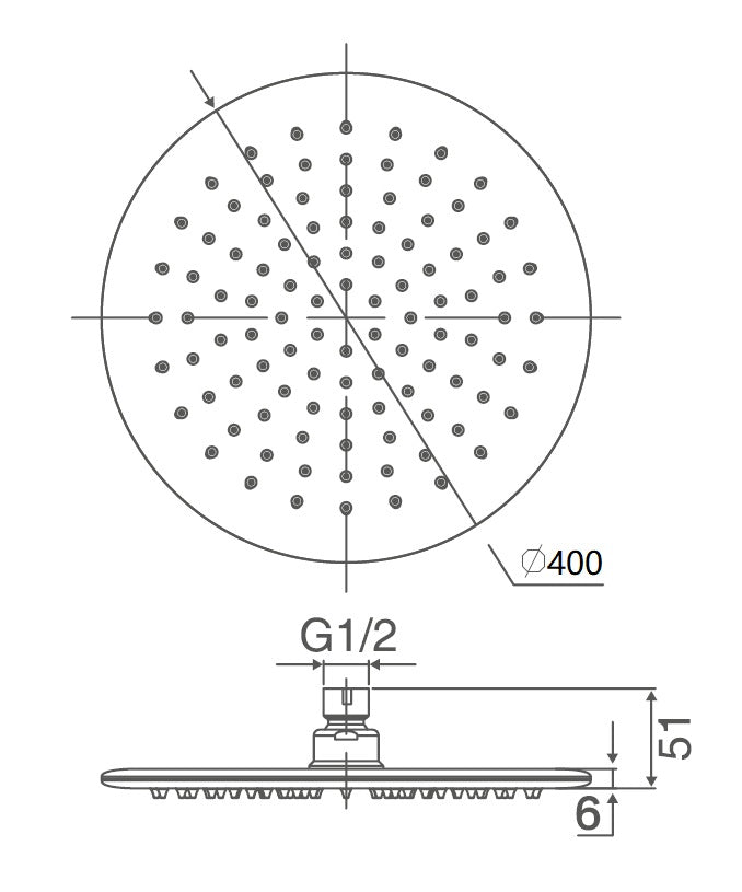 Round Shower Head 250mm