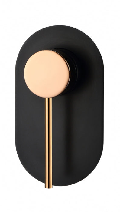 Roul Wall Mixer Matt Black Rose Gold R12SMRG