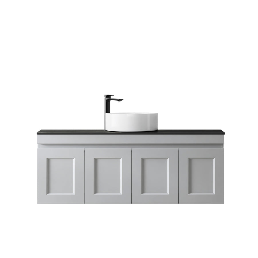 Satin Light Grey Hampton Mark II1200 Wall Hung Empire Light Grey Top 10 O'clock Taphole HPM1200GST-EB-10TH