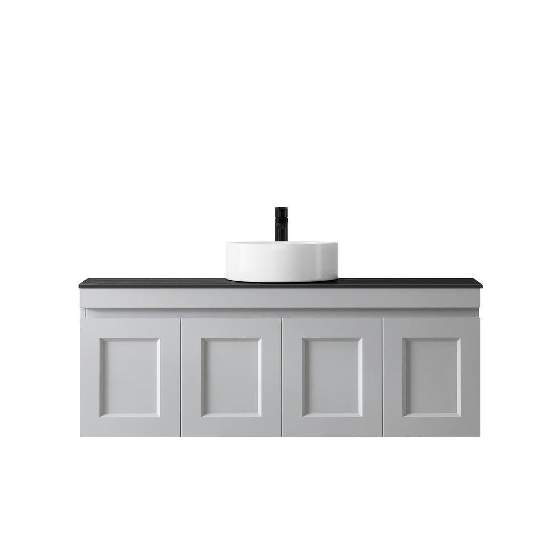 Satin Light Grey Hampton Mark II1200 Wall Hung Empire Light Grey Top 12 O'clock Taphole HPM1200GST-EB-12TH