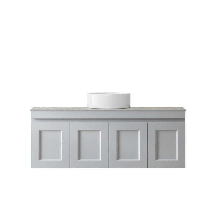 Satin Light Grey Hampton Mark II1200 Wall Hung Amani Grey Top No Taphole HPM1200GST-G-NTH