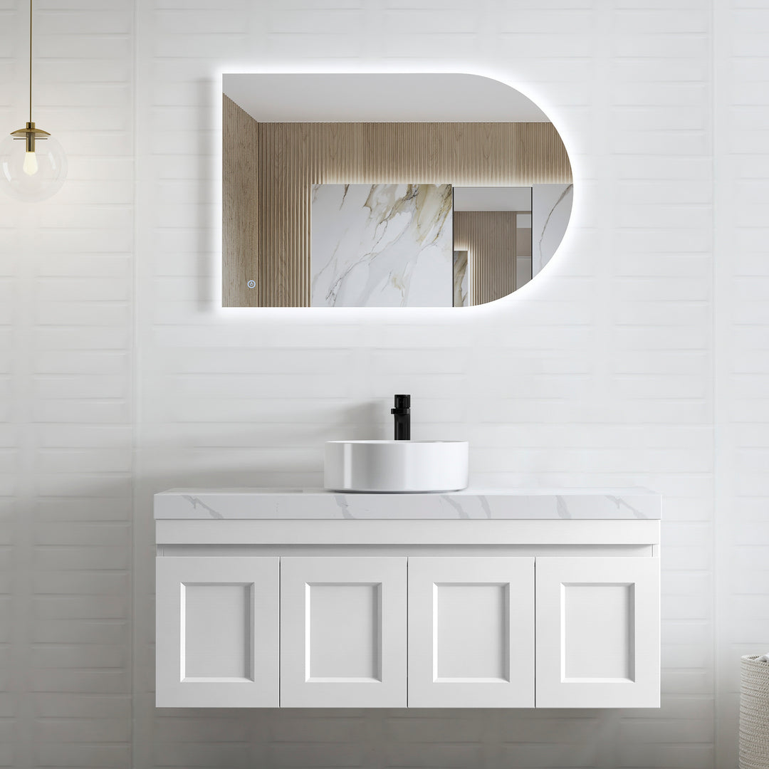 Satin White Hampton Mark II1200 Wall Hung Mont Blanc 60mm Top 12 O'clock Taphole HPM1200WST-60CA-12TH