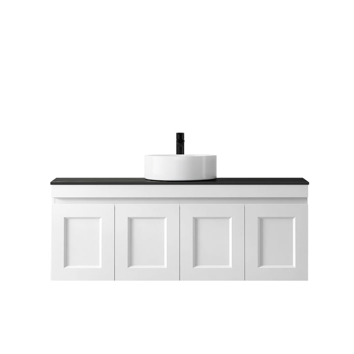 Satin White Hampton Mark II1200 Wall Hung Empire Black Top 12 O'clock Taphole HPM1200WST-EB-12TH