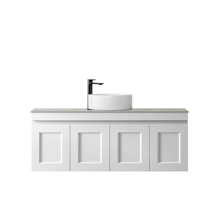 Satin White Hampton Mark II1200 Wall Hung Amani Grey Top 10 O'clock Taphole HPM1200WST-G-10TH