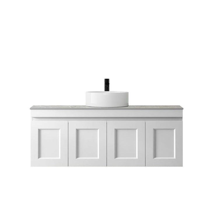 Satin White Hampton Mark II1200 Wall Hung Amani Grey Top 12 O'clock Taphole HPM1200WST-G-12TH