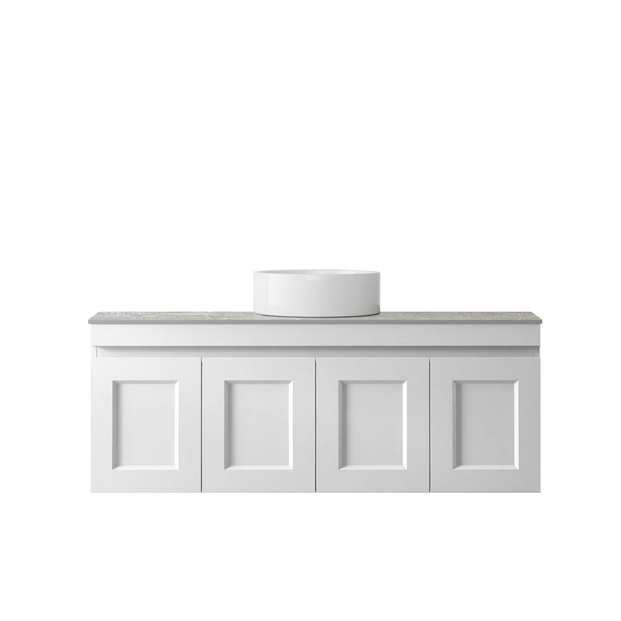 Satin White Hampton Mark II1200 Wall Hung Amani Grey Top No Taphole HPM1200WST-G-NTH