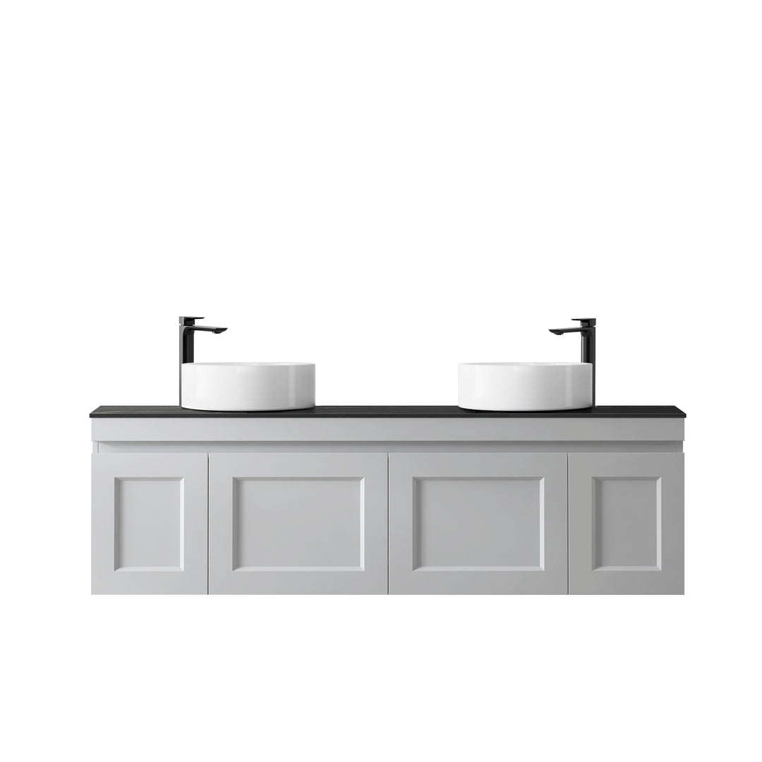 Satin Light Grey Hampton Mark II1500 Wall Hung Mont Blanc Top 10 & 2 O'clock Taphole HPM1500GST-CA-10TH