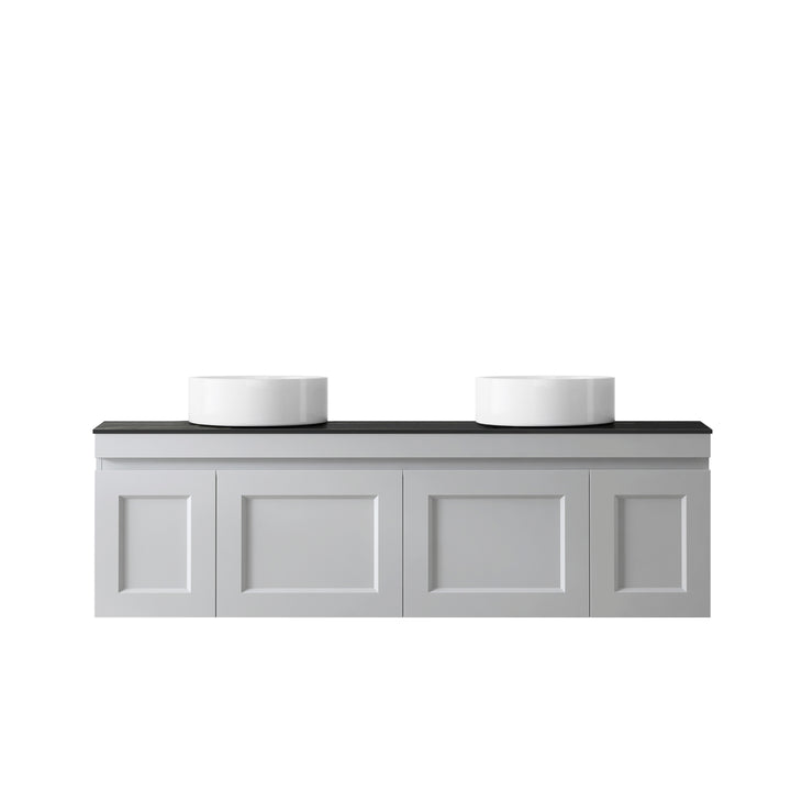 Satin Light Grey Hampton Mark II1500 Wall Hung Mont Blanc Top No Taphole HPM1500GST-CA-NTH