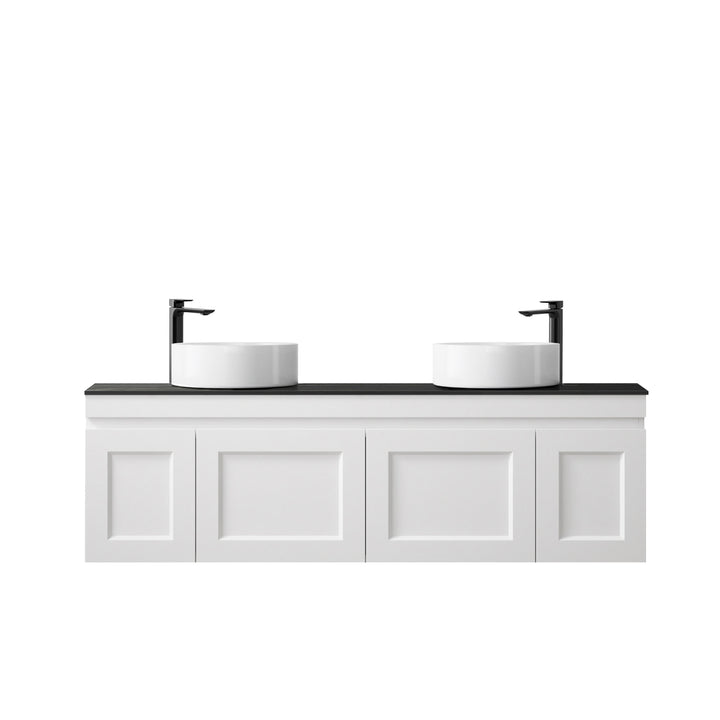 Satin White Hampton Mark II1500 Wall Hung Empire Black Top 10 & 2 O'clock Taphole HPM1500WST-EB-10TH