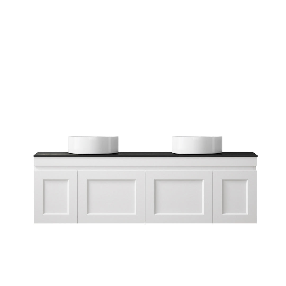 Satin White Hampton Mark II1500 Wall Hung Empire Black Top No Taphole HPM1500WST-EB-NTH